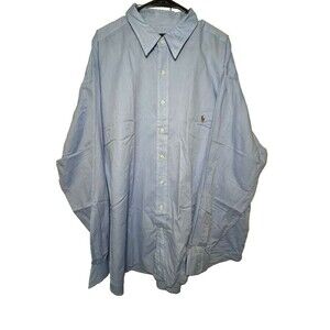 Ralph Lauren Chambray Oxford Button Down Shirt Men 3XB Blue Long Sleeve